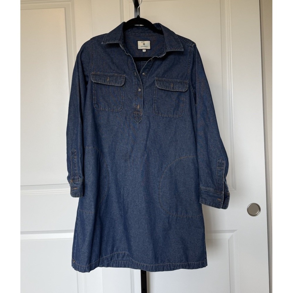 Tuckernuck‎ Denim Shirt Long Sleeve Short Dress Size S